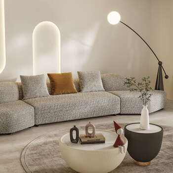 baxter创意绒毛布艺个性异形转角沙发布料颜色请联系客服进口提花面料