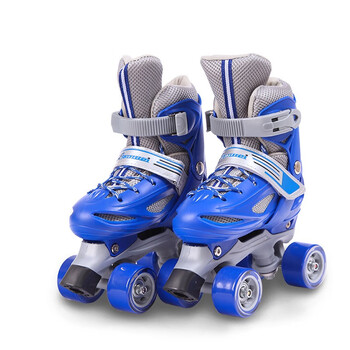 lbx905 溜冰鞋 蓝色双排轮单鞋 m码适合平时34-37码