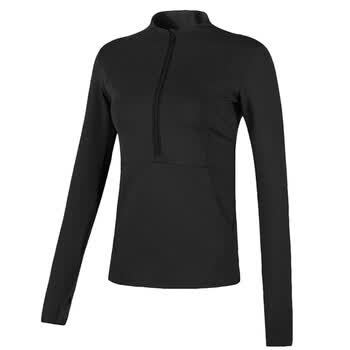 olynsha 外套秋冬款女运动服女秋季瑜伽服形体紧身衣半拉链弹力t恤