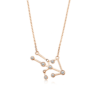 roseonly星座经典十二星座守护线性项链18k玫瑰金送女朋友爱人生日