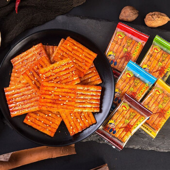 8090后怀旧毛劲松嘴巴香辣条香辣亲嘴片零食麻辣儿时大辣片98克3包