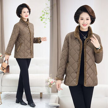 角择老年羽绒服女5060岁老太太穿的厚款羽绒服短装中年妈妈冬装外套1