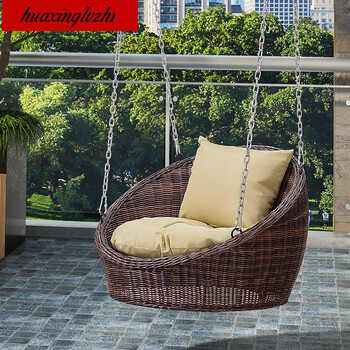 摇摇床红民宿吊篮藤椅室内吊床鸟巢秋千床成人家用悬挂吊椅摇摇床大人