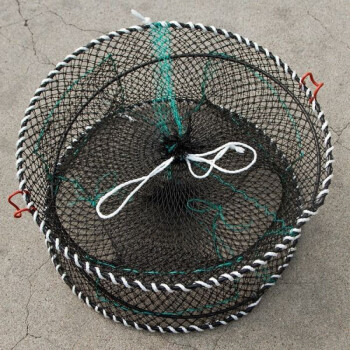 笼地龙鱼网甲鱼花篮捕虾笼螃蟹笼子海用蟹50cm加重包塑笼20米粗绳料盒
