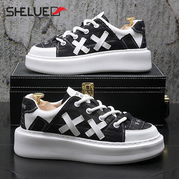 奢略shelue品牌帆布鞋男鞋2024春季新款透气休闲鞋男鞋子破洞时尚百搭