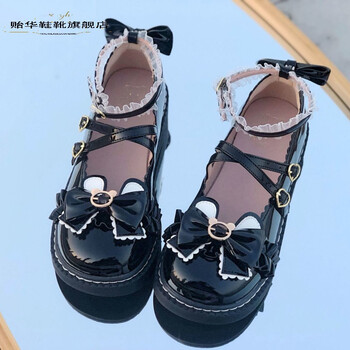 lolita鞋洛丽塔鞋子小高跟日系洛丽塔lolita学生厚底大头可爱软妹平底