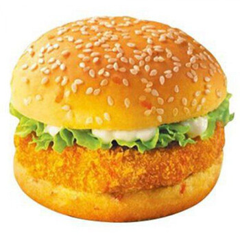 鸡肉汉堡原料鸡肉饼炸鸡汉堡鸡排汉堡包油炸1000克20个不辣 瑞天 汉堡