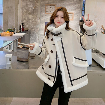 京蝌蝌棉服女2023年新款时尚百搭流行棉衣小个子加绒加厚冬季棉袄外套