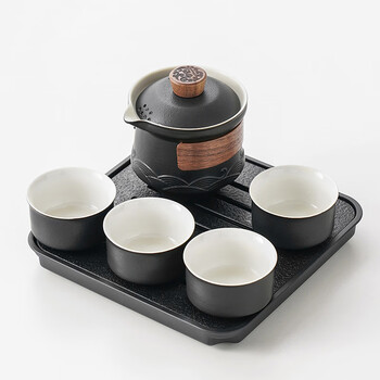 麟酷淄博茶具陶瓷盖碗茶杯家用大号防烫泡茶神器三才泡茶碗手抓壶单个