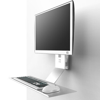 xeruio电脑显示器支架壁挂式站立办公显示屏墙壁键盘鼠标一体挂壁架