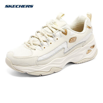 skechers斯凯奇女鞋四代闪电蕾丝拼接熊猫鞋休闲运动老爹鞋跑步鞋