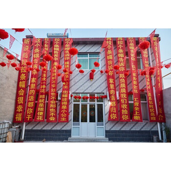 鹤齐宸 横幅定制 结婚生日兄弟恶搞红色布条楼盘开业上梁大吉疫情横幅