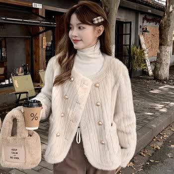 迅飒剪标撤柜女装品牌折z扣店秋冬女款2023新款仿水貂毛皮毛一体外套