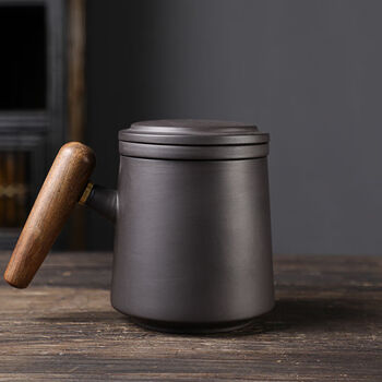 迪乐贝尔官方品牌旗舰紫砂杯主人杯龙凤高端紫砂办公杯带盖茶水分离