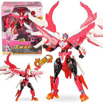 盾变形合体机甲机器人玩具男孩玩偶套装儿童礼物 朱雀金刚机甲变形