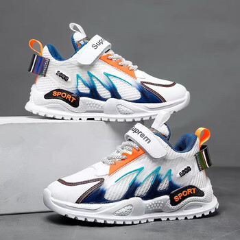 永高人女童运动鞋春秋网面透气儿童女孩跑步休闲韩版时尚老爹鞋米色26