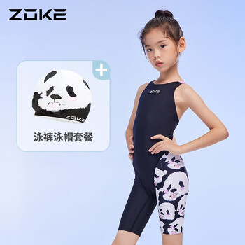 洲克(zoke) 洲克(zoke儿童泳衣女童连体五分青少年速干专业竞技保守