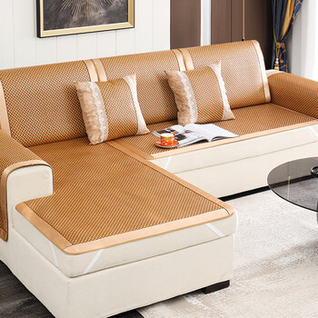 李坤藤席沙发垫夏季夏天款客厅冰丝藤垫防滑凉席坐垫靠垫沙发套罩藤席