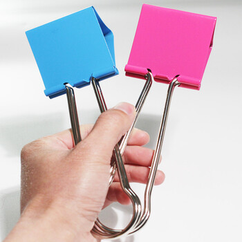 【抖音同款 】君诚  彩色特大号长尾夹燕尾夹加大号文具60mm票夹玻璃