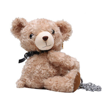 醉米韩国小熊公仔包泰迪熊毛绒玩具儿童玩偶蹦迪包娃娃单肩链条斜挎包