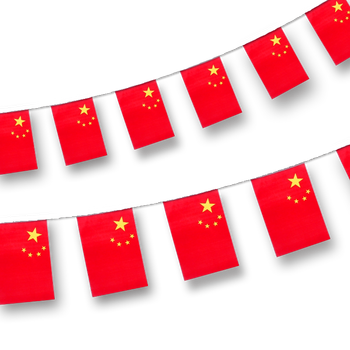 7号8号中国五星红旗挂旗室内布置装饰连串小红旗户外彩带条吊旗帜定制