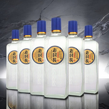 茗仟老村长52度酒六时吉祥浓香型白酒450毫升纯粮酿造东北酒52度六时