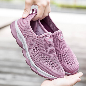 的40岁50中老年健步鞋女妈妈轻便老人鞋中年女鞋老年运动鞋粉色女款40