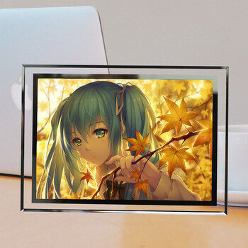 初音新款玻璃动漫水晶diy周边二次元相框生日礼物来图定制摆台框1712