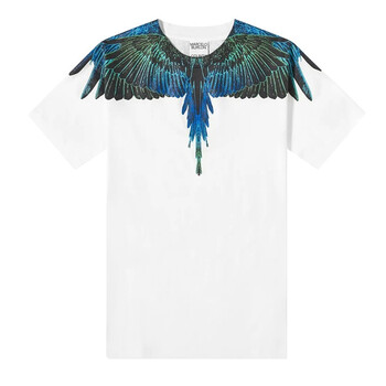 【现货】marcelo burlon马塞洛布隆男女同款棉质翅膀印花短袖t恤衫