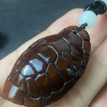 雅帝阁文玩收藏牦牛角雕刻富甲天下 文玩手把件 纹理清晰养生把玩