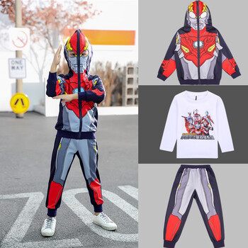 萌夫泽鹿奥特曼衣服男童赛罗春秋款套装罗索cosplay万圣节儿童服装潮