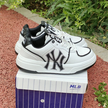 ny新款洋基队老爹鞋厚底运动鞋女韩国增高百搭板鞋情侣款小白鞋mlb