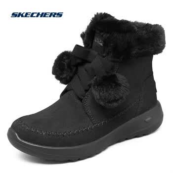 skechers斯凯奇女鞋雪地靴女靴加绒时尚低跟舒适保暖短靴棉鞋144004