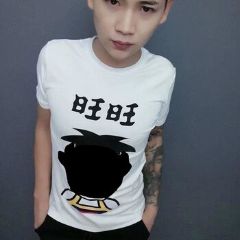 旺仔紧身衣旺仔紧身衣套装男衣服精神小伙红色t短袖裤子牛奶上衣旺旺