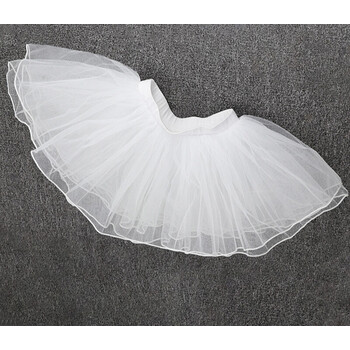 白纱裙女童儿童舞蹈裙半身纱裙演出服蓬蓬裙芭蕾舞练功短裙白色网纱