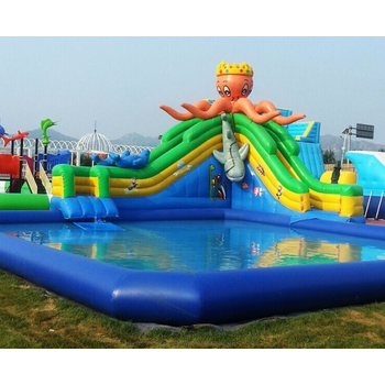 迪士尼移动水上滑梯乐园大型支架水池儿童充气泳池户外充气滑梯设备