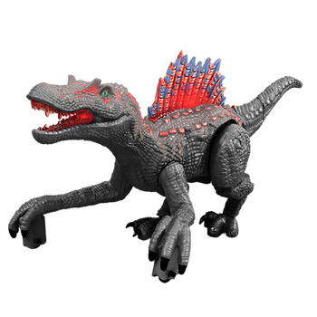 缘百年恐龙可充电迅猛龙发声侏罗纪棘背龙恐龙 遥控棘背龙黑色35公分