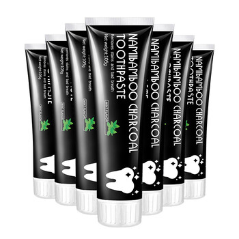 植然魅竹炭黑牙膏深层清洁去黄去牙渍黑人美白竹炭牙膏一支装