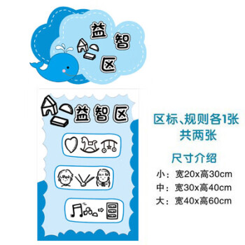 區域區角規則牌幼兒園班級教室環創佈置吊飾進區指示牌 htm-03益智區