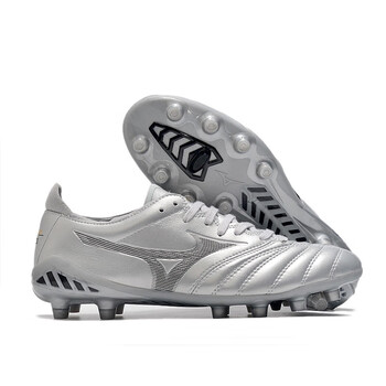 自菅莆田纯原morelia足球鞋男fg长钉莫雷拉袋鼠皮日产宽脚比 银色fg
