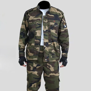 木子胜迷彩服套装涤卡耐磨舒适军训迷彩服男女运动训练军迷套学生军训