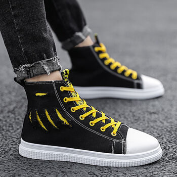 春季帆布鞋男韩版潮流透气板鞋男士学生百搭休闲男鞋低帮男生鞋子7806