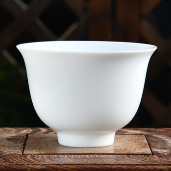 咏墨 德化素烧亚光白瓷功夫茶杯茶具建白瓷白单杯品茗杯主人大茶杯 反