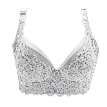 调整型收副乳内衣女小胸聚拢矫正外扩防下垂厚薄款性感文胸 灰色【薄