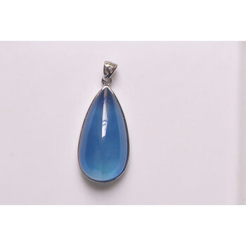 竹誉骁天然海蓝宝吊坠一图一物925银镶深蓝带星光蓝水晶男女饰品编号