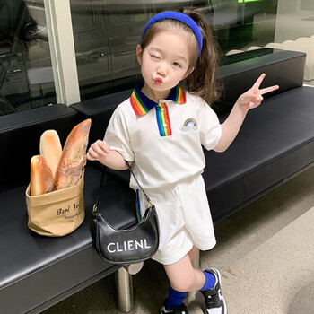 迪凡熊女童休闲套装韩版洋气儿童夏装三岁小女孩衣服幼儿园学生衣服