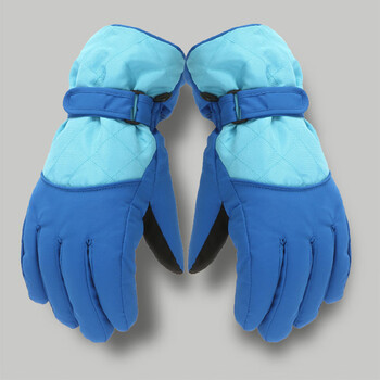 儿童手套男童冬季骑行女孩防水滑雪自行车中大童骑车蓝色m码611岁120