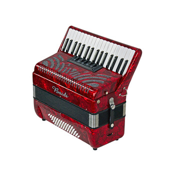 佰笛手风琴60bass斯三排簧音簧成人儿童入门演奏乐器定制款红色