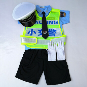 儿童警察衣服套装手铐玩具枪女男孩3-6-9岁声光玩具枪装备夏 小交警