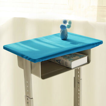 小学生桌布桌罩课桌套课桌桌布清新防水单人蓝色课桌桌套罩湖蓝4无边